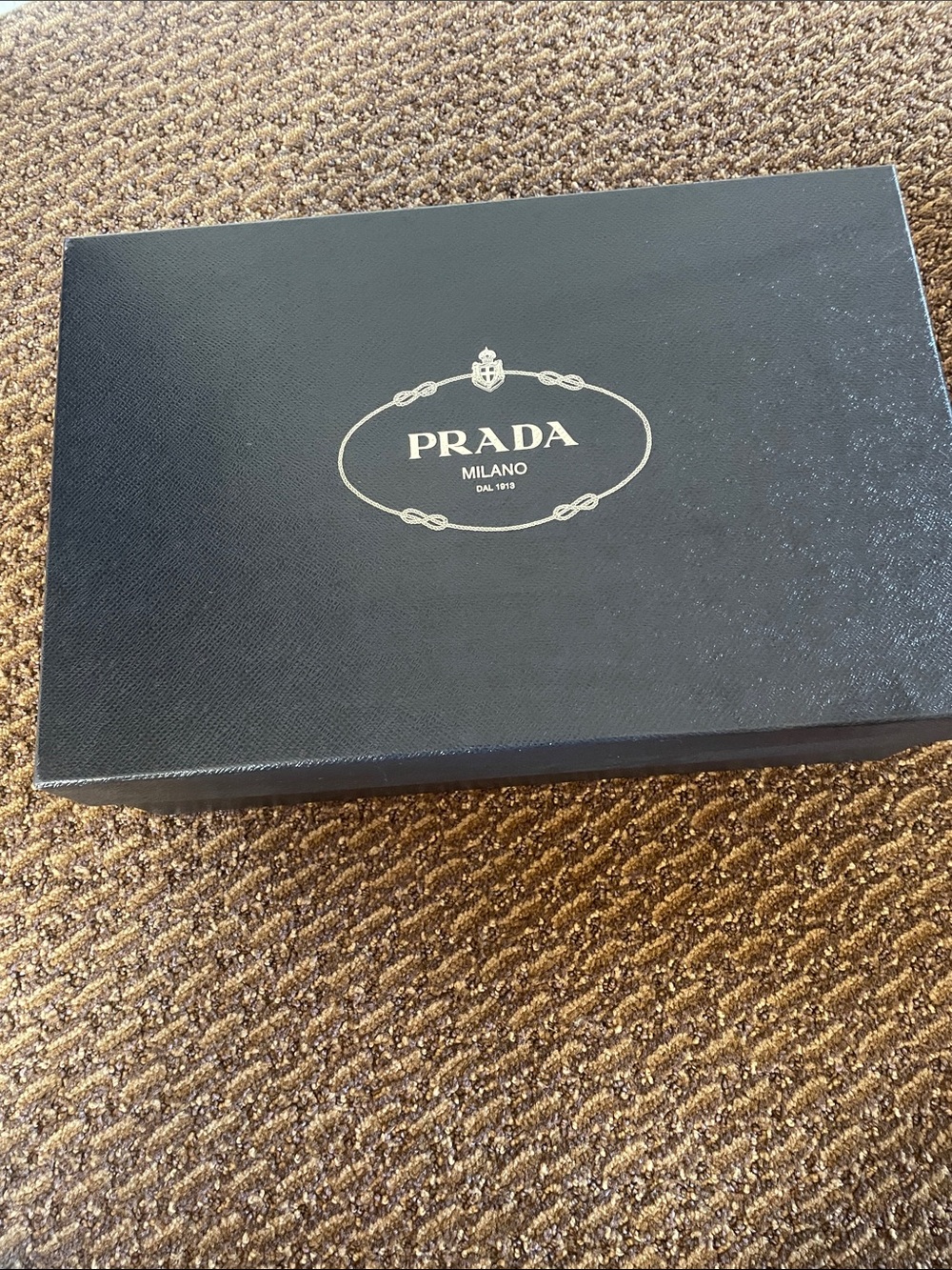 Prada navy & silver Logo large shoebox